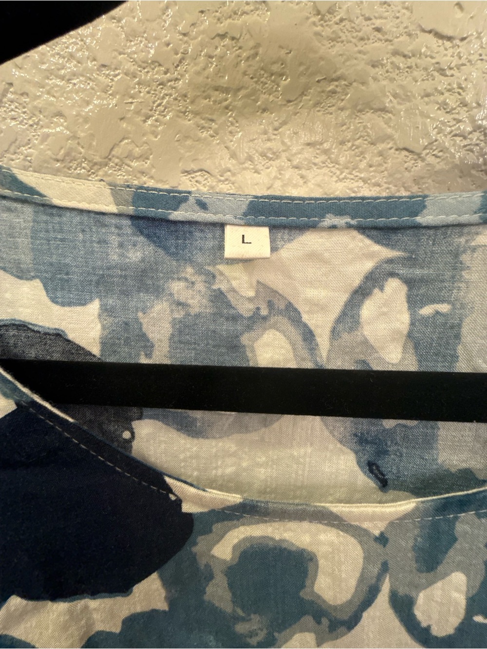 Lagenlook Inspired Blue Abstract Print Tiered Maxi Dress Cotton Blend S- Large - Picture 9 of 17